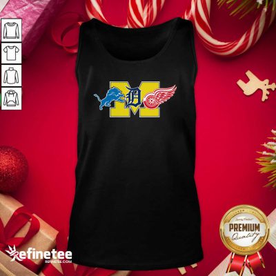 Official Detroit Lions Detroit Red Wings Danville Blue Devils Tank Top - Design By Refinetee.com