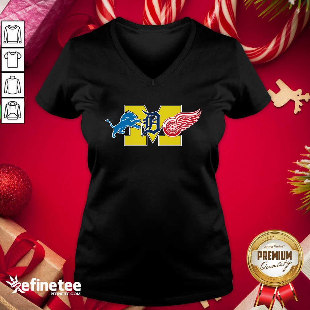 Official Detroit Lions Detroit Red Wings Danville Blue Devils V-neck - Design By Refinetee.com Detroit Lions Detroit Red Wings Danville Blue Devils V-neck - Design By Refinetee.com