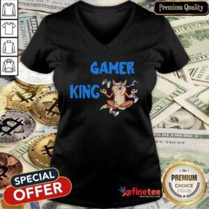 Official Gamer King Console Gaming PC Computer Video Games V-neck - Design By Refinetee.com