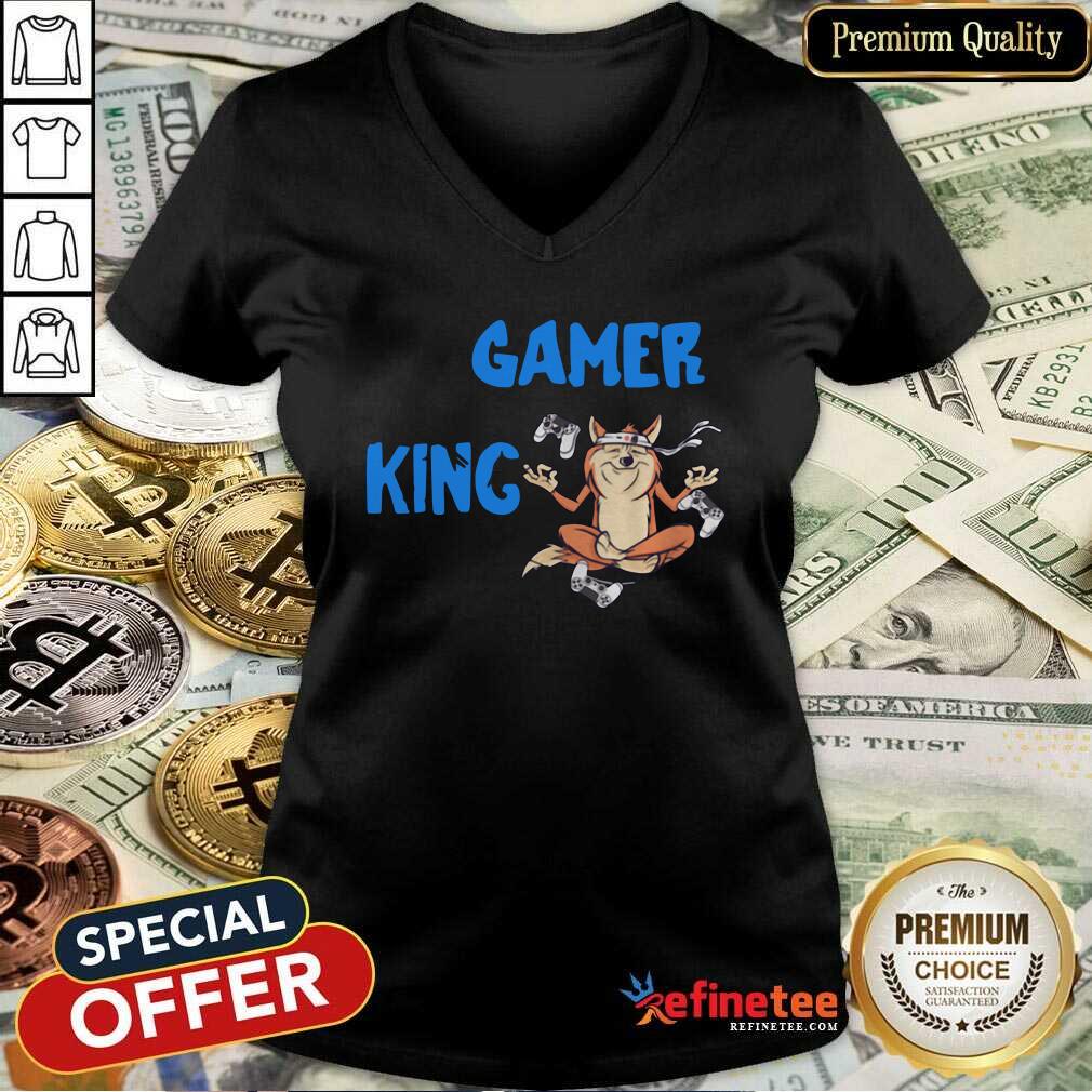 Official Gamer King Console Gaming PC Computer Video Games V-neck - Design By Refinetee.com Gamer King Console Gaming PC Computer Video Games V-neck - Design By Refinetee.com