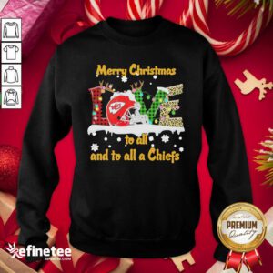 Official Love Merry Christmas To All And To All A Kansas City Chiefs Sweatshirt - Design By Refinetee.com