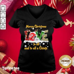 Official Love Merry Christmas To All And To All A Kansas City Chiefs V-neck - Design By Refinetee.com