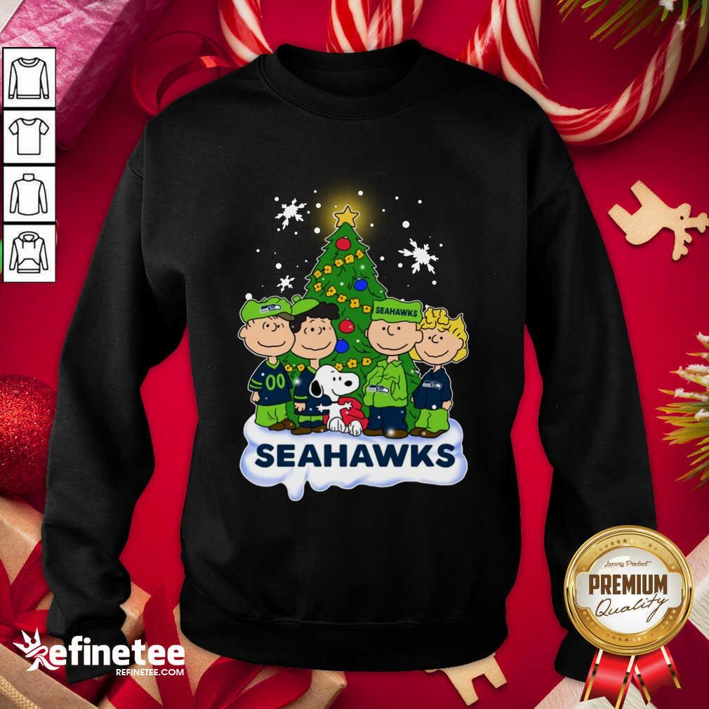Official Snoopy The Peanuts Seattle Seahawks Christmas Sweatshirt - Design By Refinetee.com