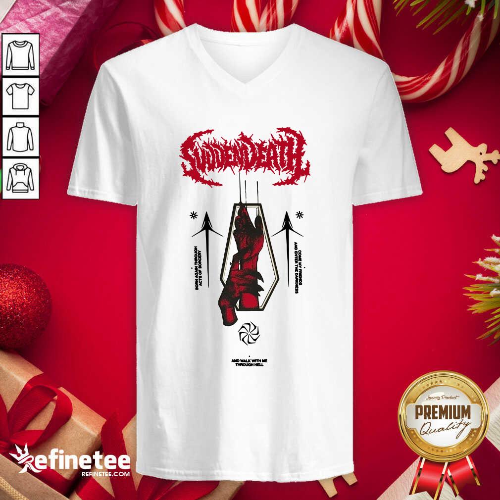 Official Svdden Death Merch Coffin V-neck - Design By Refinetee.com Svdden Death Merch Coffin V-neck - Design By Refinetee.com