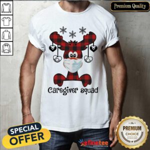 Perfect Reindeer Face Mask Caregiver Squad Christmas Shirt - Design By Refinetee.com
