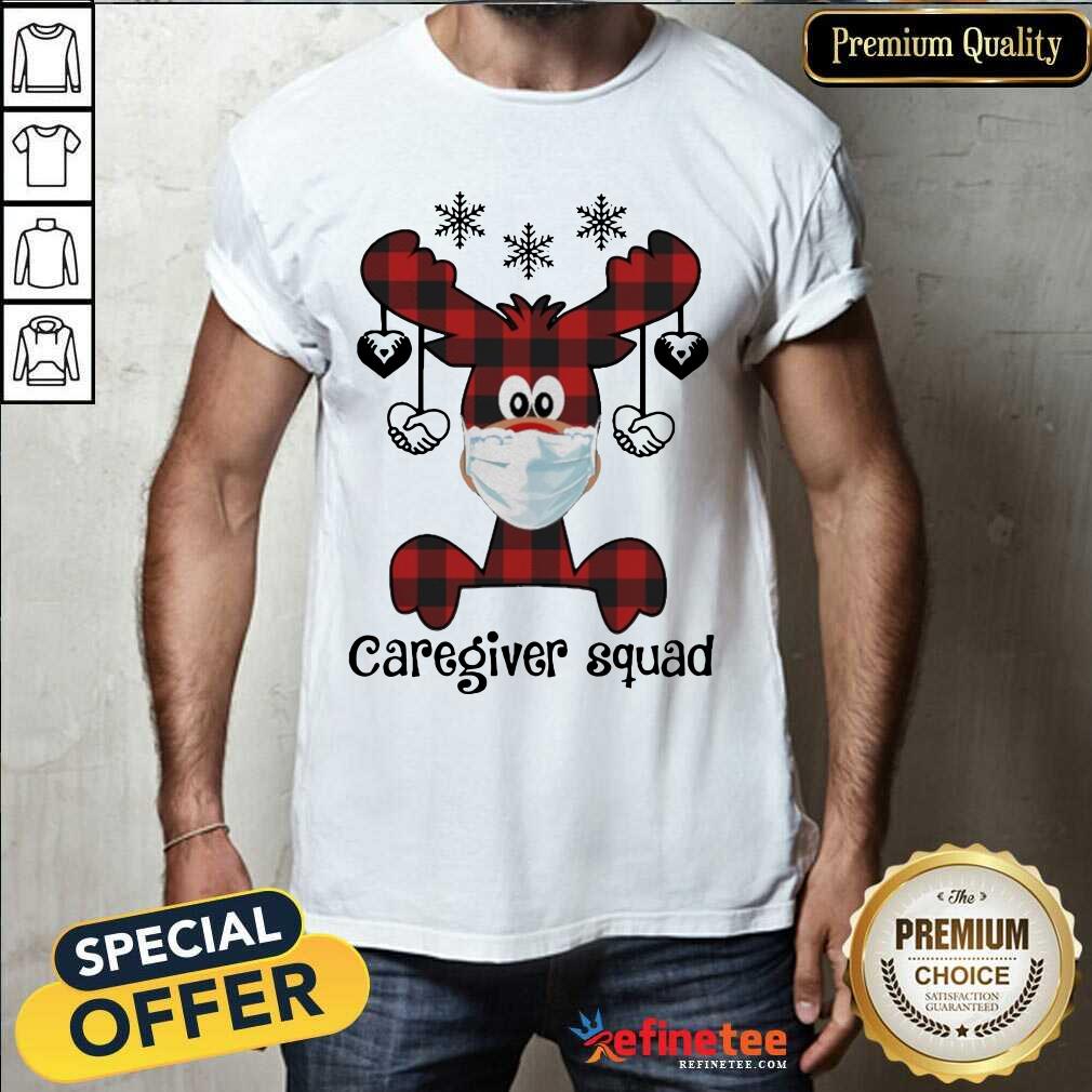 Perfect Reindeer Face Mask Caregiver Squad Christmas Shirt - Design By Refinetee.com