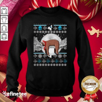 Perfect Sloth Hat Santa Sleep Ugly Christmas Sweatshirt - Design By Refinetee.com