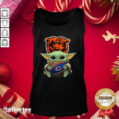 Premium Baby Yoda Hug Rugby Chicago Bear Tank Top - Design By Refinetee.com