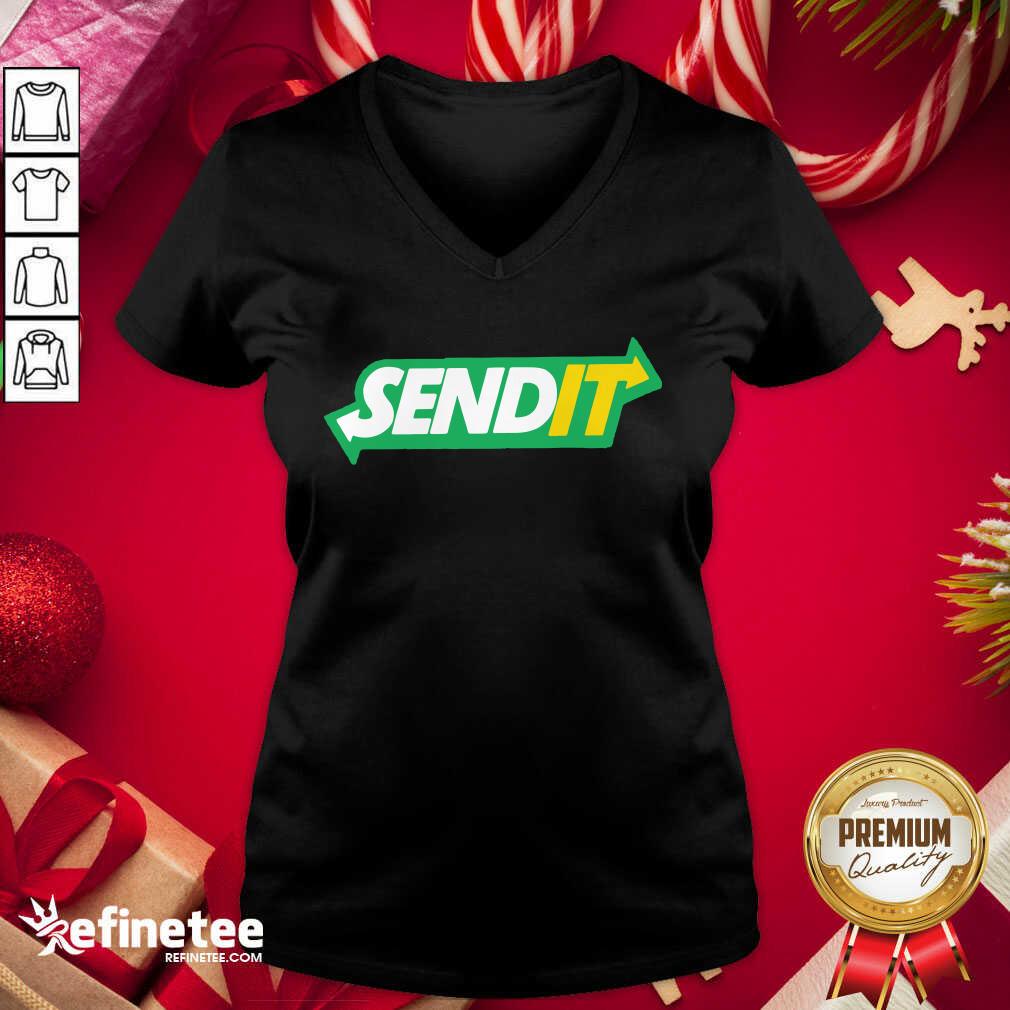 Premium I Love Send It V-neck - Design By Refinetee.com I Love Send It V-neck - Design By Refinetee.com