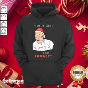 Premium Merry Christmas You Donkey Hoodie - Design By Refinetee.com