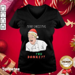 Premium Merry Christmas You Donkey V-neck - Design By Refinetee.com