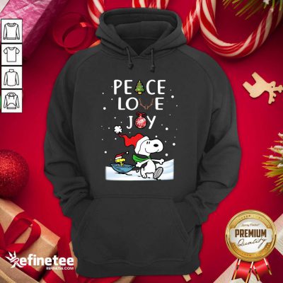 Premium Snoopy Peace Love Joy Hoodie - Design By Refinetee.com