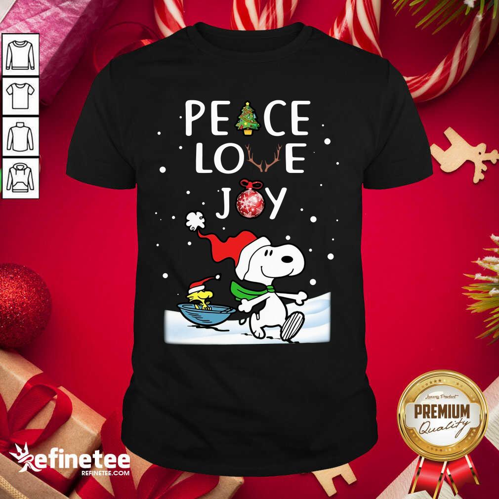 Premium Snoopy Peace Love Joy Shirt - Design By Refinetee.com