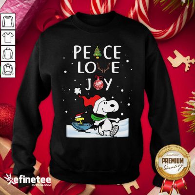 Premium Snoopy Peace Love Joy Sweatshirt - Design By Refinetee.com