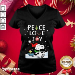 Premium Snoopy Peace Love Joy V-neck - Design By Refinetee.com