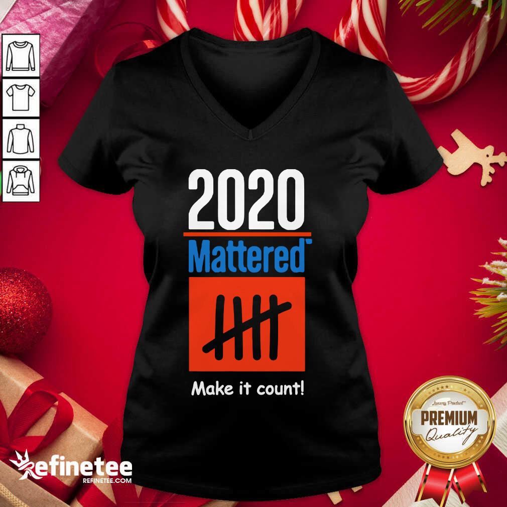 Pretty 2020 Mattered Make It Count V-neck - Design By Refinetee.com 2020 Mattered Make It Count V-neck - Design By Refinetee.com