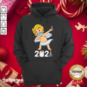 Pretty Dabbing Cupid In A Mask Funny Valentines Day 2021 Dab Hoodie - Design By Refinetee.com