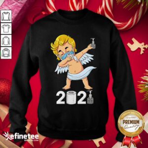 Pretty Dabbing Cupid In A Mask Funny Valentines Day 2021 Dab Sweatshirt - Design By Refinetee.com