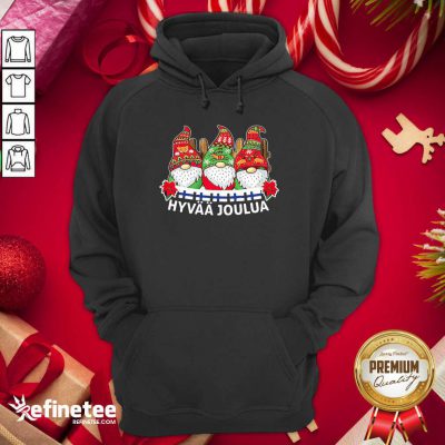 Pretty Gnome Finnish Hyvaa Joulua Christmas Hoodie - Design By Refinetee.com