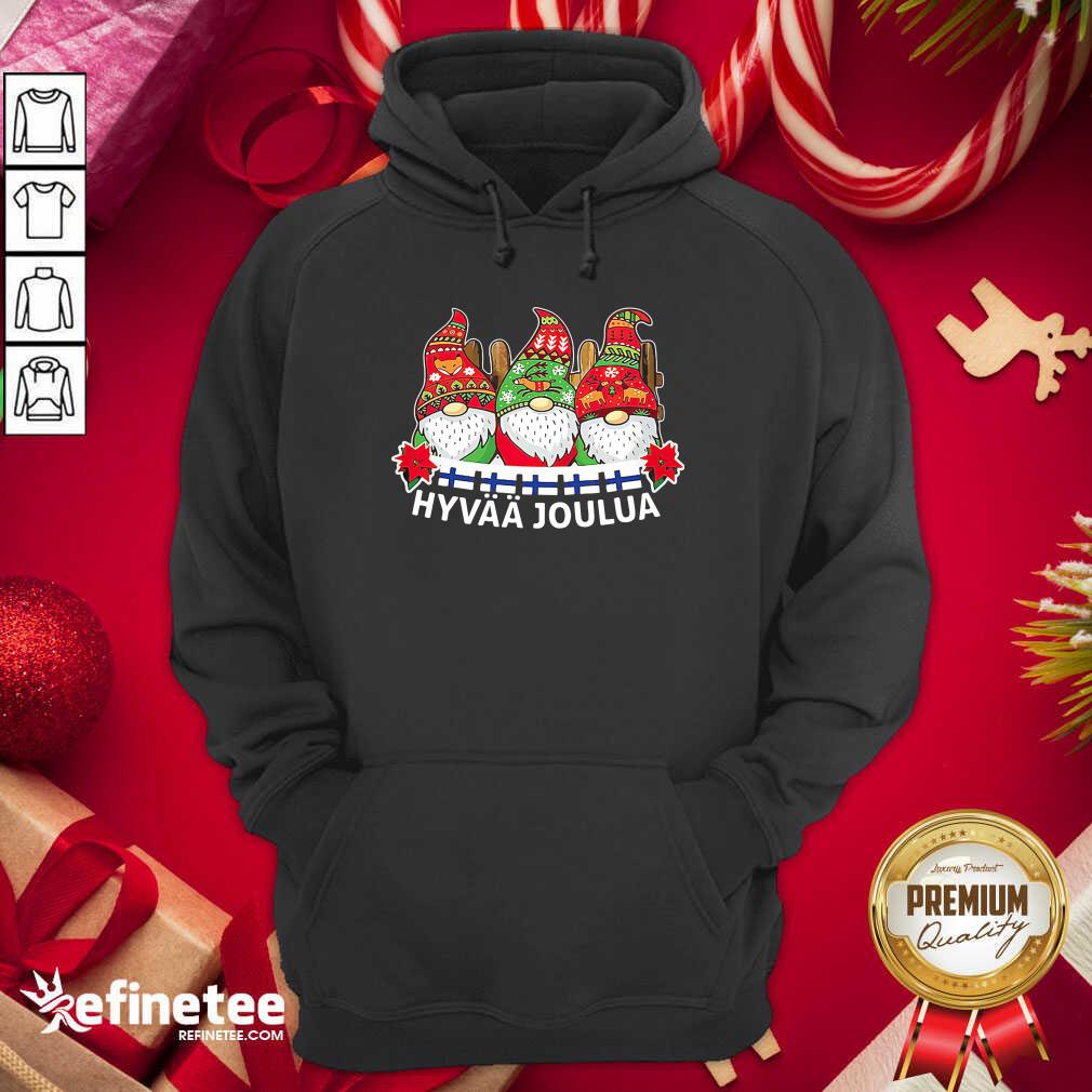 Pretty Gnome Finnish Hyvaa Joulua Christmas Hoodie - Design By Refinetee.com Gnome Finnish Hyvaa Joulua Christmas Hoodie - Design By Refinetee.com