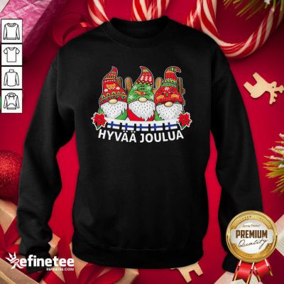 Pretty Gnome Finnish Hyvaa Joulua Christmas Sweatshirt - Design By Refinetee.com