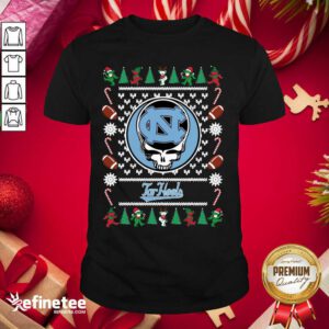Pretty North Carolina Tar Heels Grateful Dead Ugly Christmas Shirt - Design By Refinetee.com