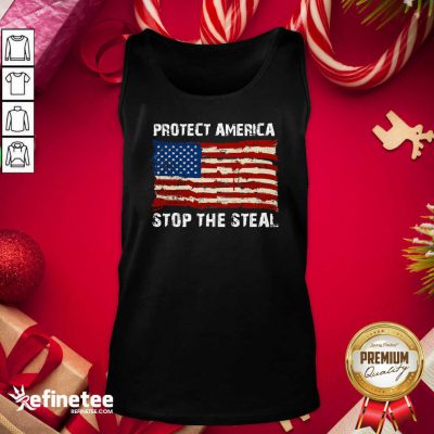 Pretty Protect America Stop The Steal Voter Fraud Trump 2020 Us Flag Tank Top - Design By Refinetee.com