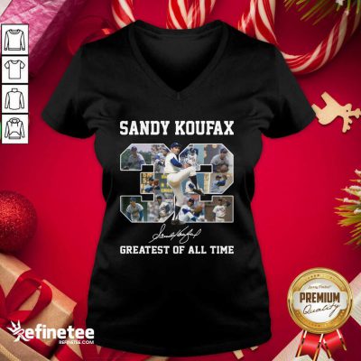 Pretty Sandy Koufax 32 Greatest Of All Time Signature V-neck - Design By Refinetee.com