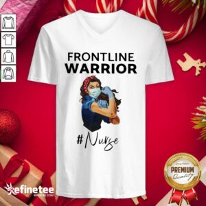 Pretty Strong Girl Frontline Warrior Nurse V-neck - Design By Refinetee.com