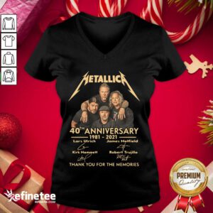 Pro Metallica 40th Anniversary Thank You For The Memories Signature V-neck - Design By Refinetee.com