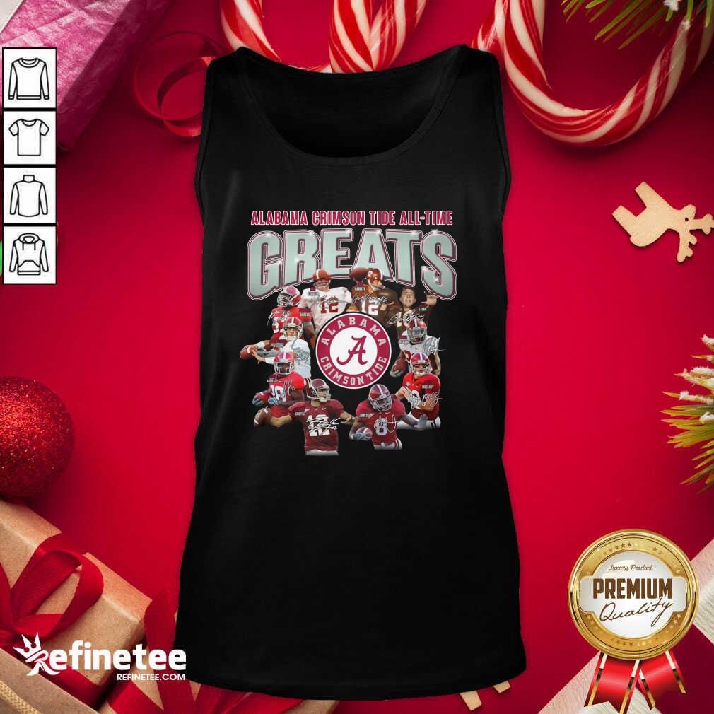 Super Nice Alabama Crimson Tide All Time Greats Signatures Tank Top - Design By Refinetee.com Alabama Crimson Tide All Time Greats Signatures Tank Top - Design By Refinetee.com