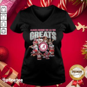 Super Nice Alabama Crimson Tide All Time Greats Signatures V-neck - Design By Refinetee.com
