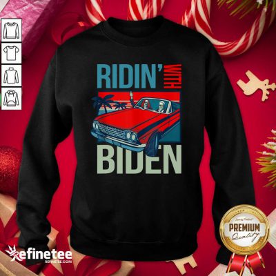 Top Riding With Biden Kamala Harris Joe Biden Vintage Retro Car Sweatshirt - Design By Refinetee.com