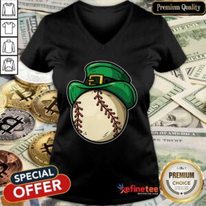 Top Shamrock Baseball Leprechaun St Patricks Day V-neck - Design By Refinetee.com