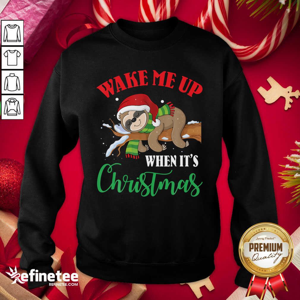 Top Sloth Wake Me Up When It’s Ugly Christma Sweatshirt - Design By Refinetee.com Sloth Wake Me Up When It’s Ugly Christma Sweatshirt - Design By Refinetee.com
