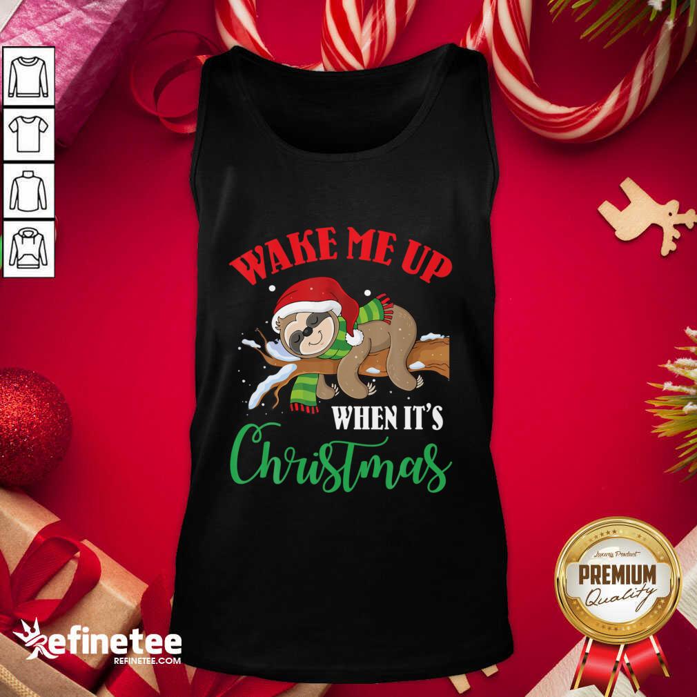 Top Sloth Wake Me Up When It’s Ugly Christma Tank Top - Design By Refinetee.com Sloth Wake Me Up When It’s Ugly Christma Tank Top - Design By Refinetee.com
