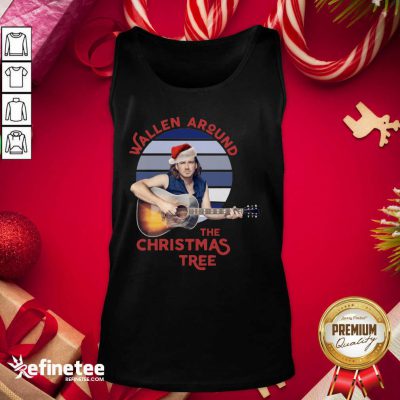 Top Swollen Around The Christmas Tree Vintage Christmas Tank Top - Design By Refinetee.com