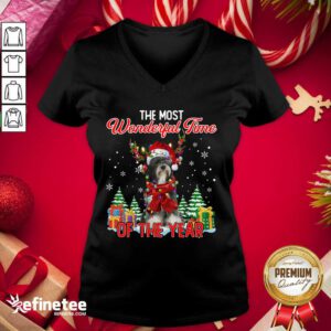 Top Tibetan Terrier The Most Wonderful Time Of The Year Ugly Christmas V-neck - Design By Refinetee.com