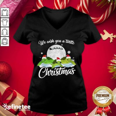  Turtles Santa We Wish You A Turtle Christmas V-neck - Design By Refinetee.com