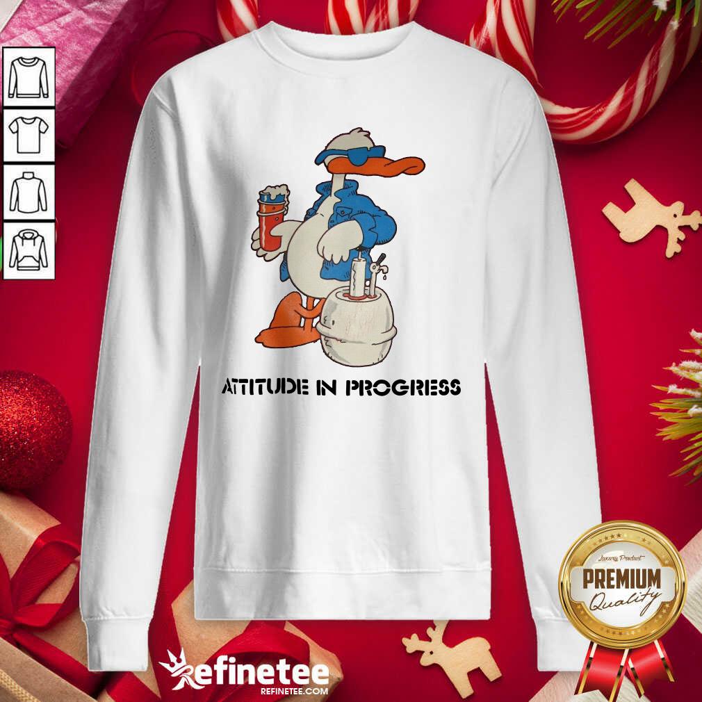 Wonderful Duck Attitude In Progress Sweatshirt - Design By Refinetee.com Duck Attitude In Progress Sweatshirt - Design By Refinetee.com