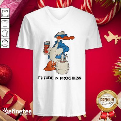 Wonderful Duck Attitude In Progress V-neck - Design By Refinetee.com