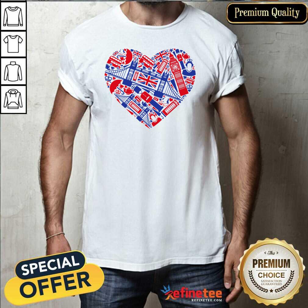 Wonderful List Of British Symbols Composed In Love Sign Shirt - Design By Refinetee.com