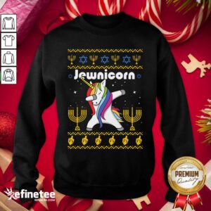 Wonderful Unicorn Jewnicorn Ugly Christmas Sweatshirt - Design By Refinetee.com