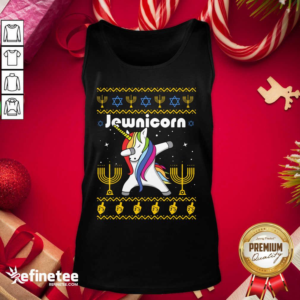 Wonderful Unicorn Jewnicorn Ugly Christmas Tank Top - Design By Refinetee.com Unicorn Jewnicorn Ugly Christmas Tank Top - Design By Refinetee.com