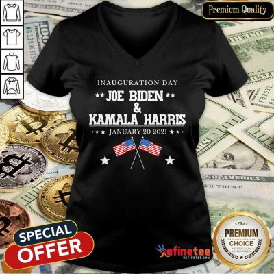 Perfect Joe Biden And Kamala Harris Inauguration Day 2021 Retro American Flag V-neck