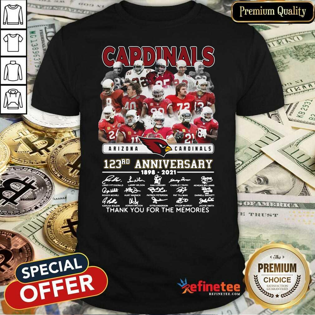 Attractive St Louis Cardinals 123rd Anniversary Thank You For The Memories Signatures Shirt - Design By Refinetee.com