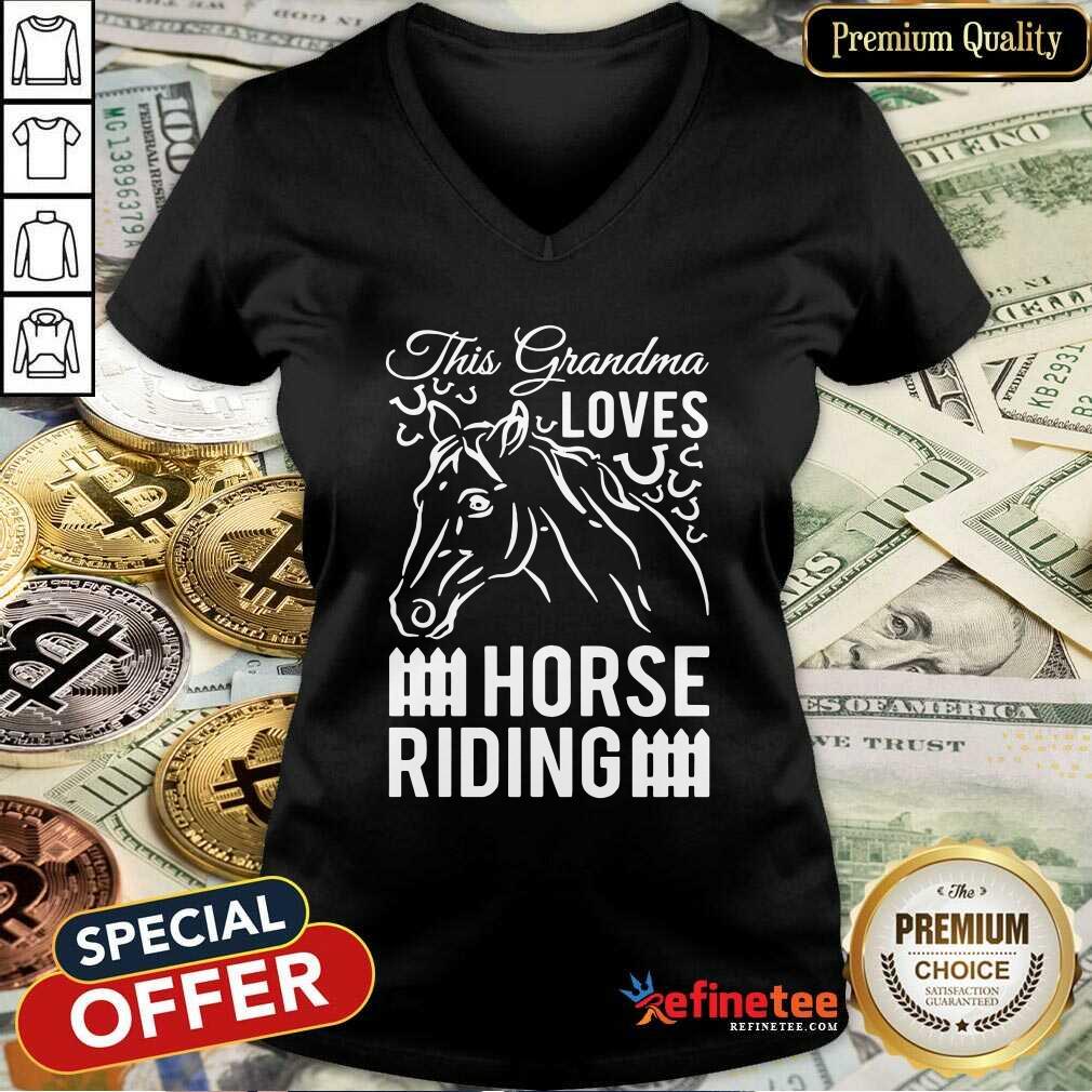 Attractive This Grandma Loves Horse Riding V-neck - Design By Refinetee.com This Grandma Loves Horse Riding V-neck - Design By Refinetee.com