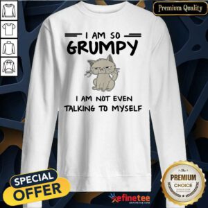 Cool Cat I Am So Grumpy I Am Not Even Talking To Myself Sweatshirt - Design By Refinetee.com