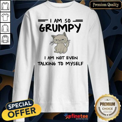 Cool Cat I Am So Grumpy I Am Not Even Talking To Myself Sweatshirt - Design By Refinetee.com