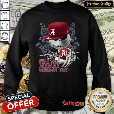 Cool Jack Skellington Fear The Alabama Crimson Tide Sweatshirt - Design By Refinetee.com